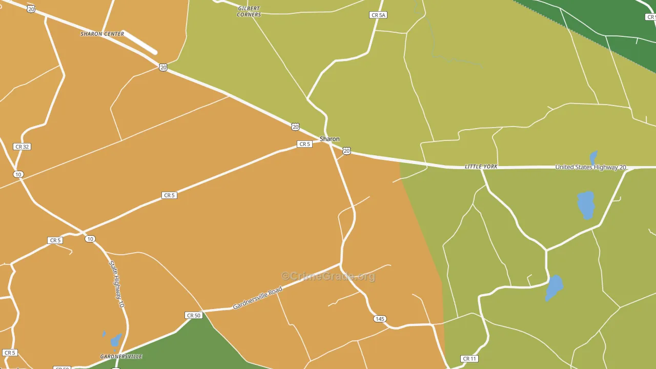 Sharon, NY Map of Arson Rates
