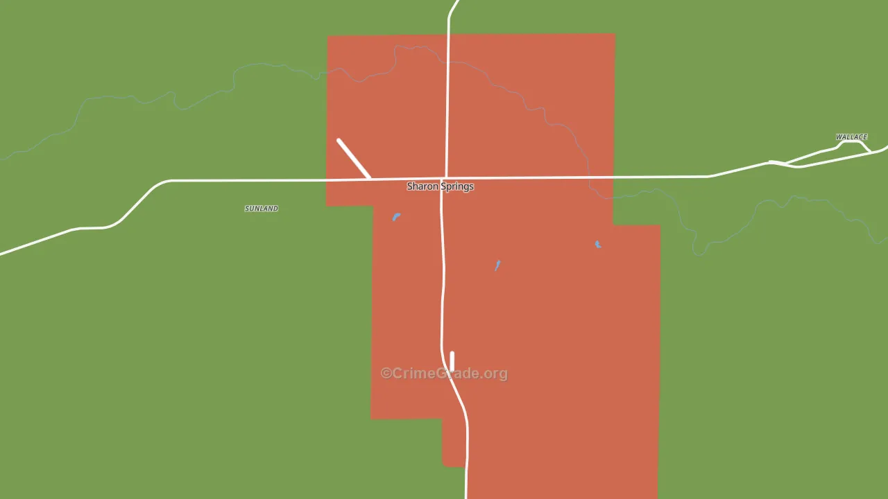 Sharon Springs, KS Map of Arson Rates