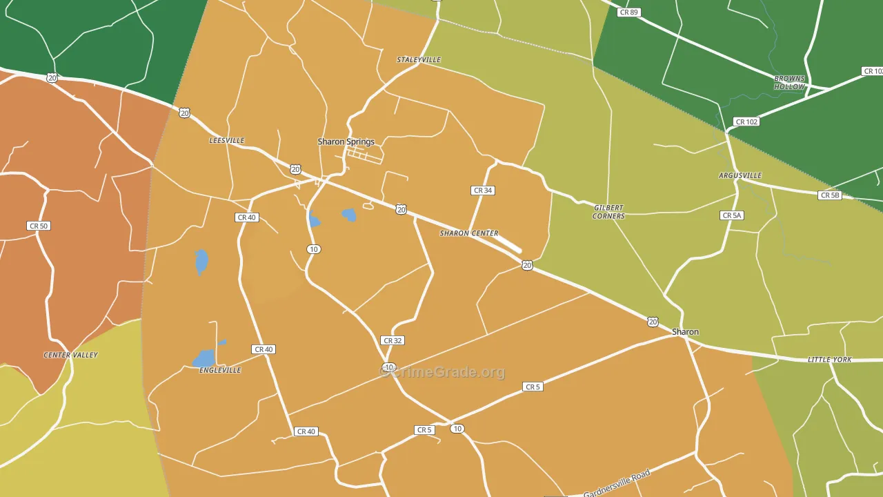 Sharon Springs, NY Map of Arson Rates