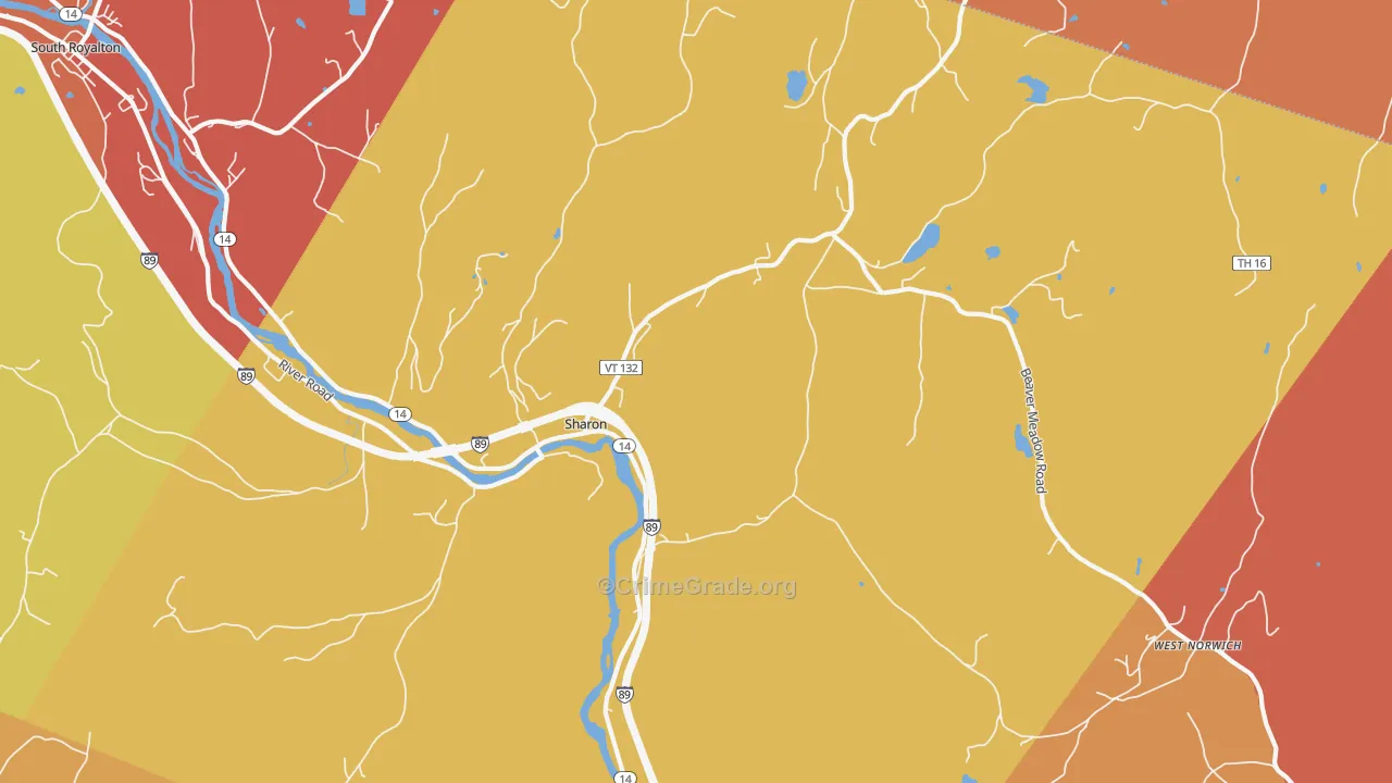 Sharon, VT Map of Arson Rates