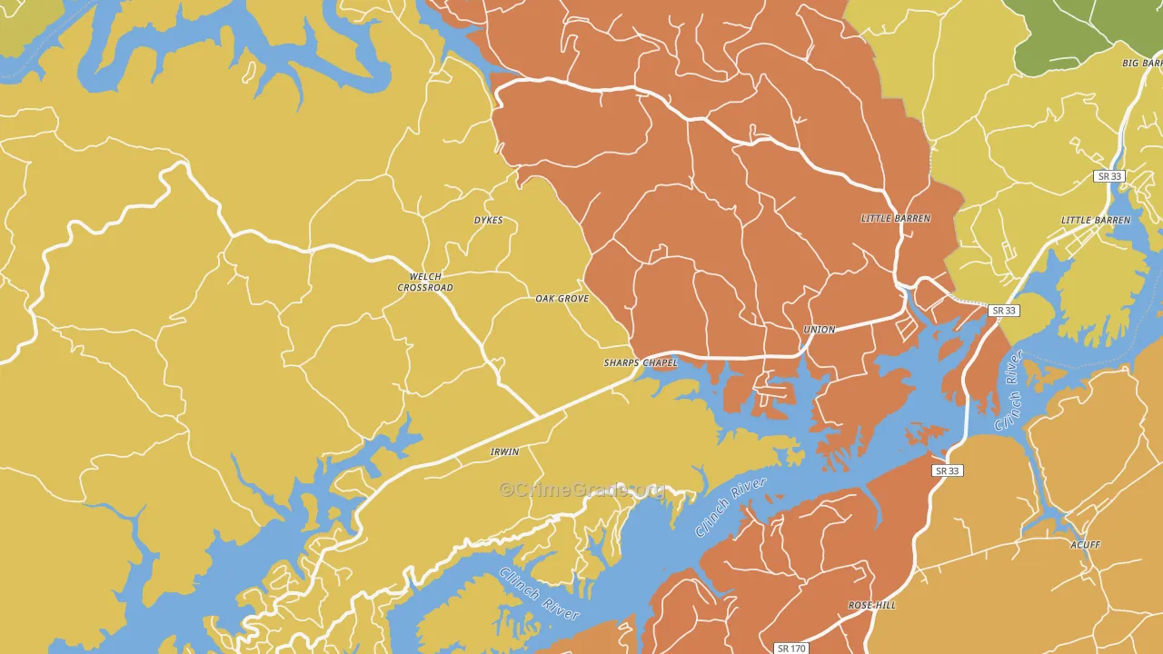 Sharps Chapel, TN Map of Arson Rates