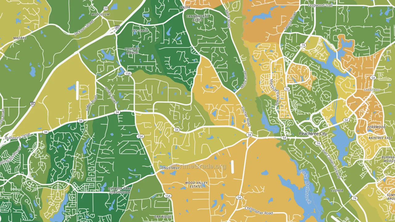 Sharpsburg, GA Map of Arson Rates