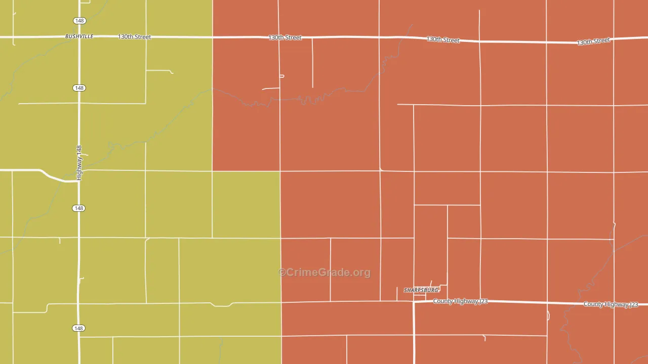 Sharpsburg, IA Map of Arson Rates
