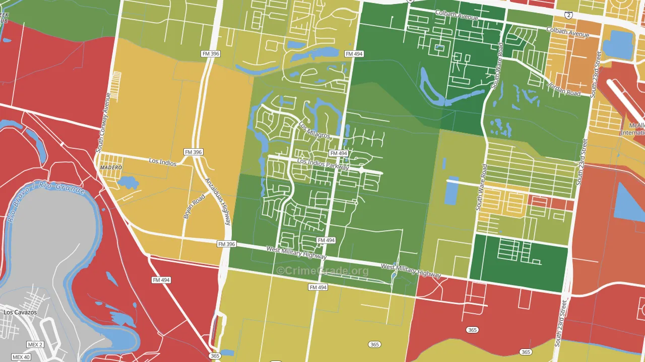 Sharyland Plantation, Mission, TX Map of Arson Rates