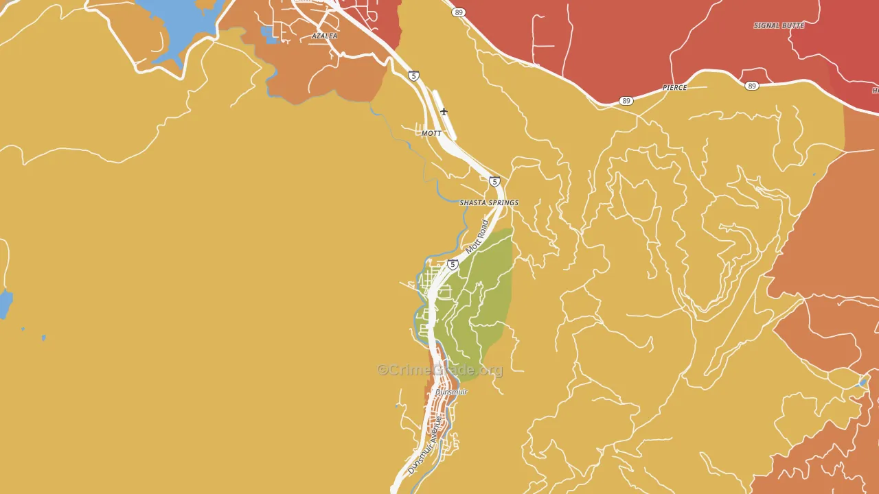 Shasta Retreat, CA Map of Arson Rates