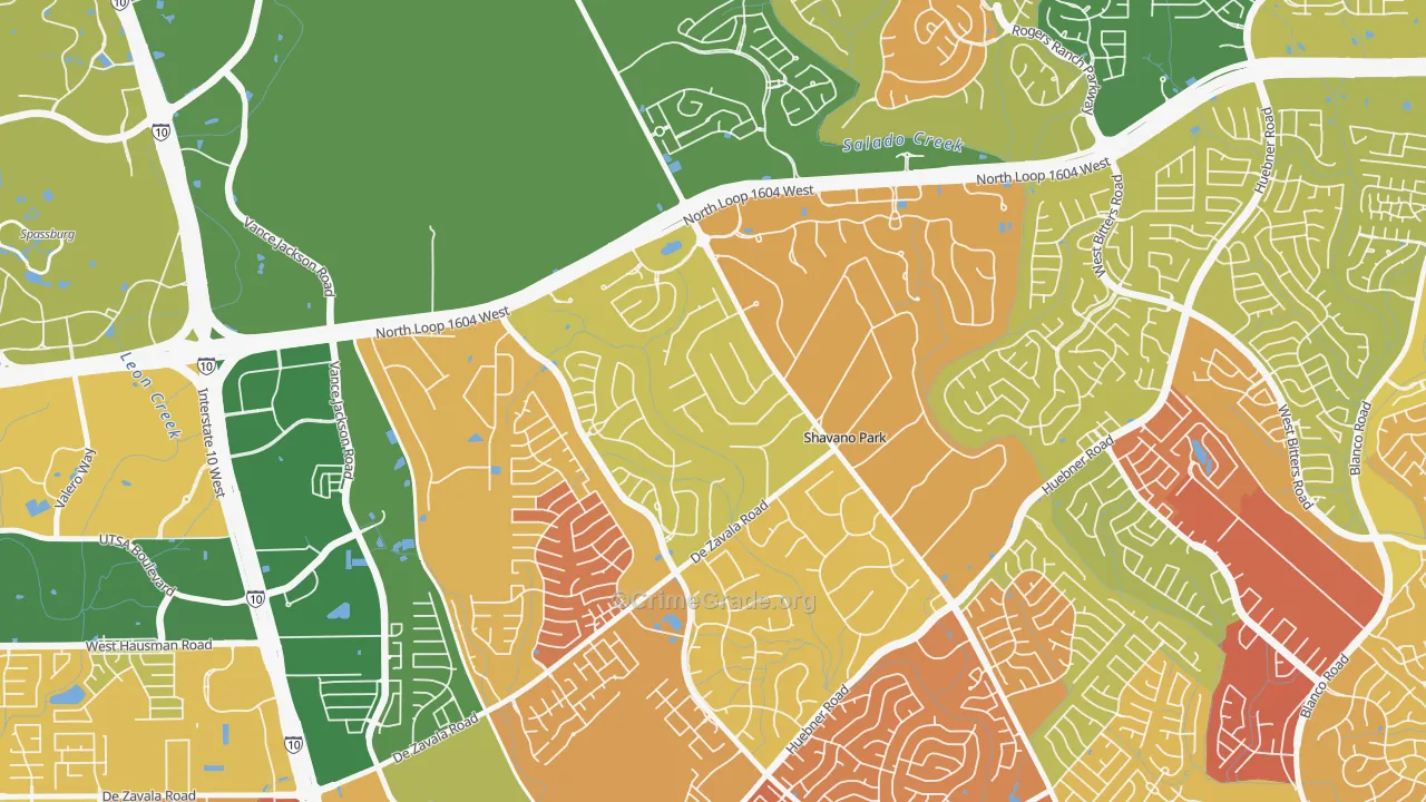 Shavano Park, TX Map of Arson Rates