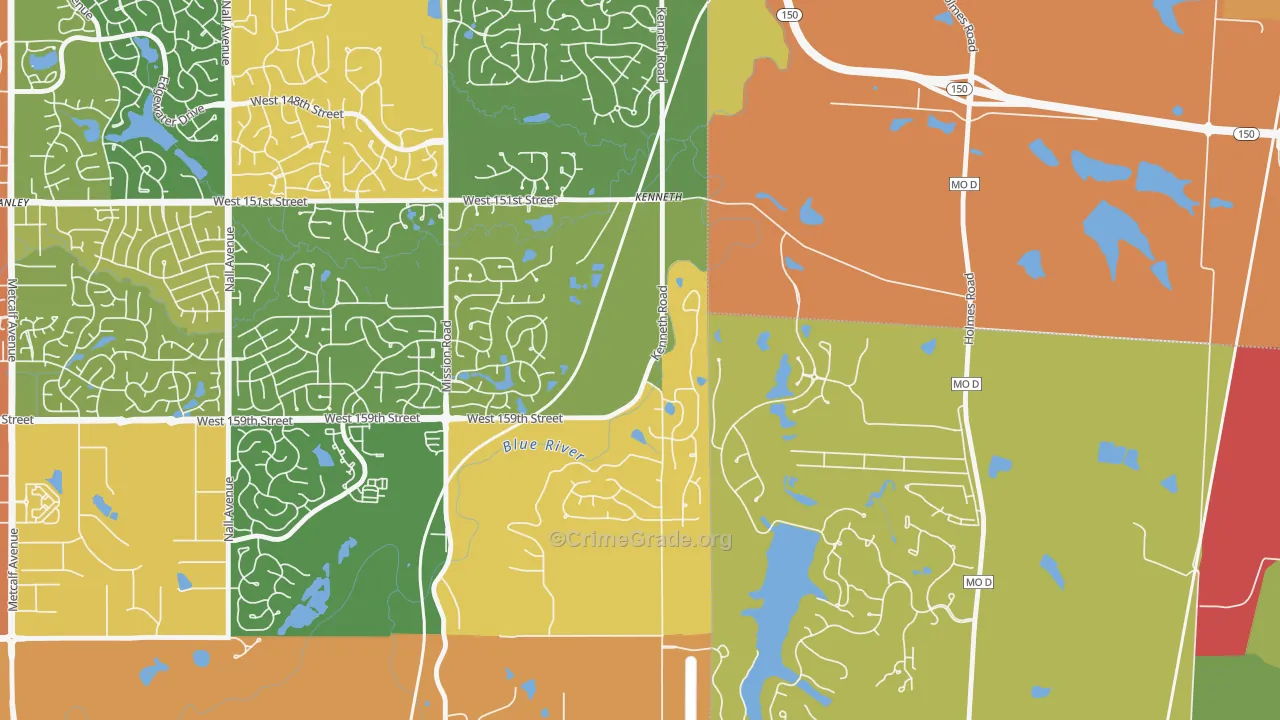 Shawnee Mission, KS Map of Arson Rates
