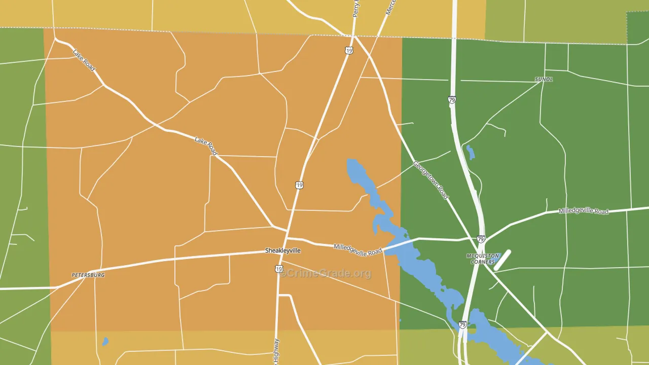 Sheakleyville, PA Map of Arson Rates