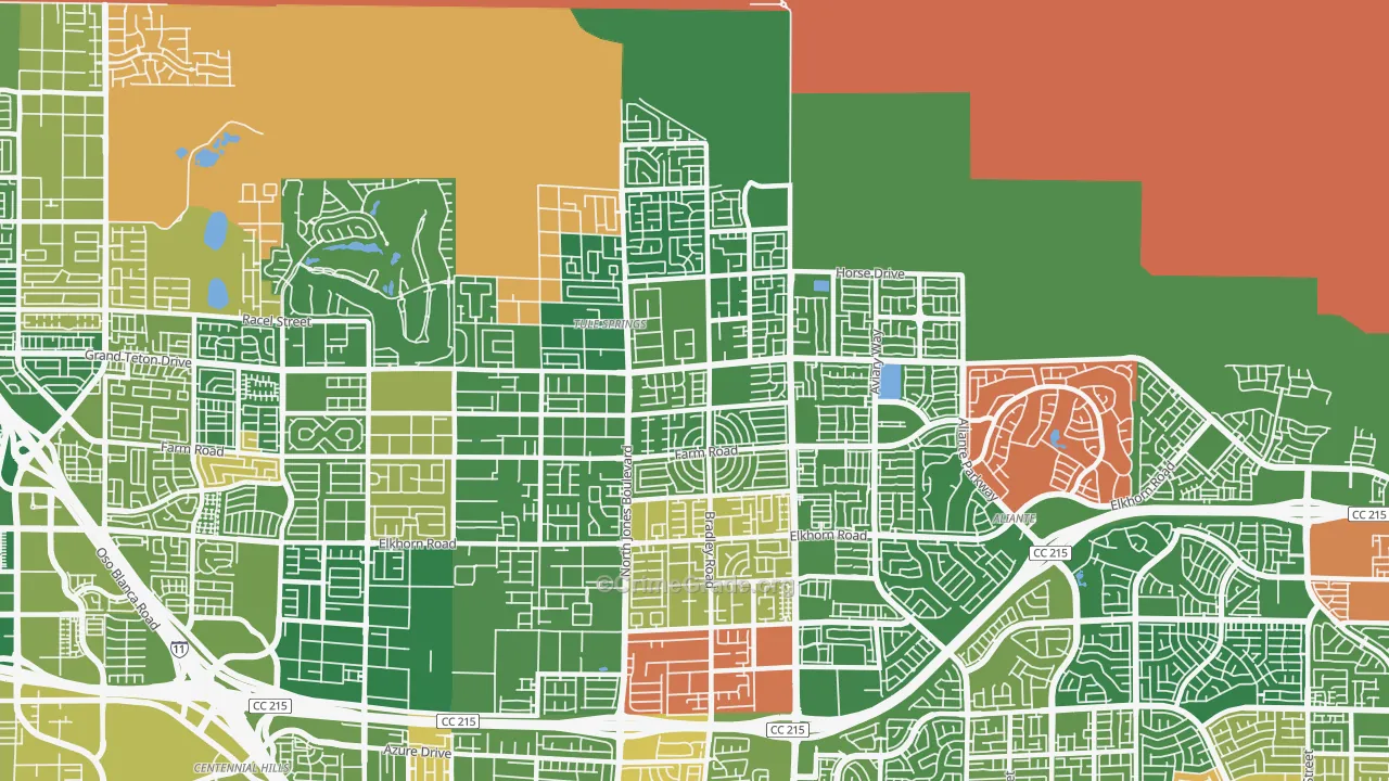 Sheep Mountain, Las Vegas, NV Map of Arson Rates