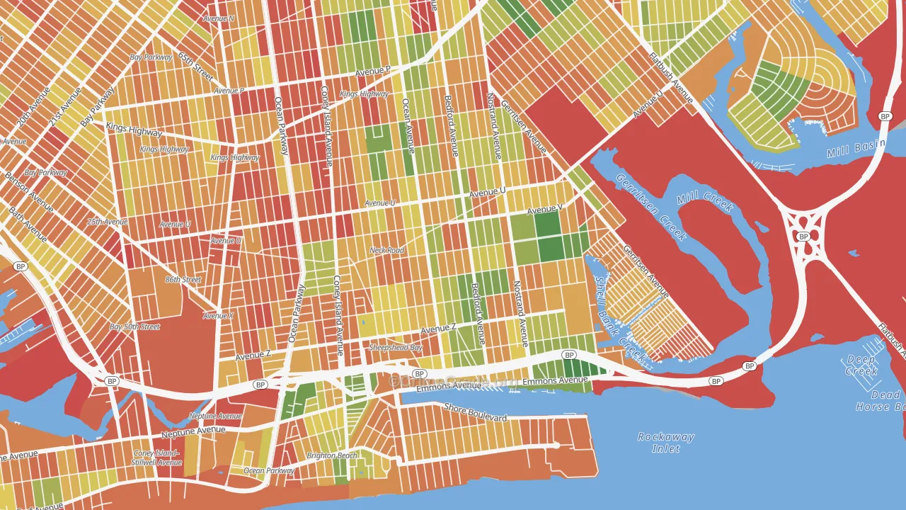 Sheepshead Bay, Brooklyn, NY Map of Arson Rates