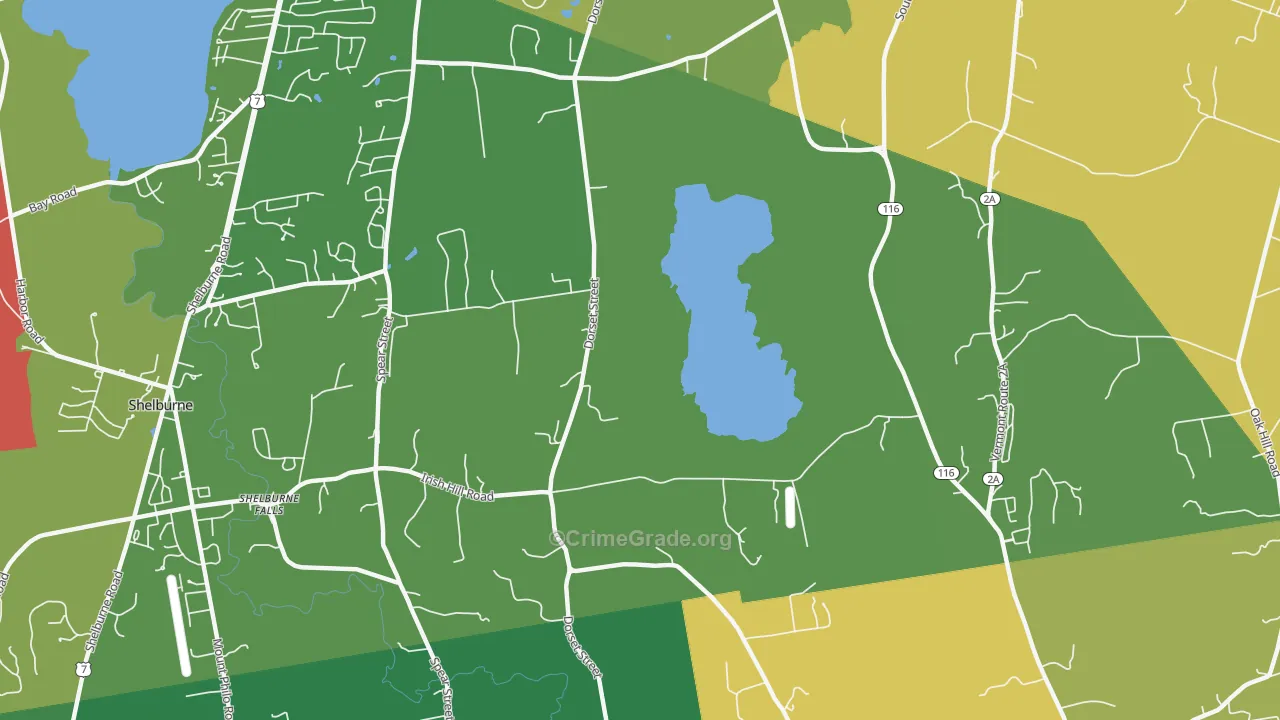 Shelburne Falls, VT Map of Arson Rates