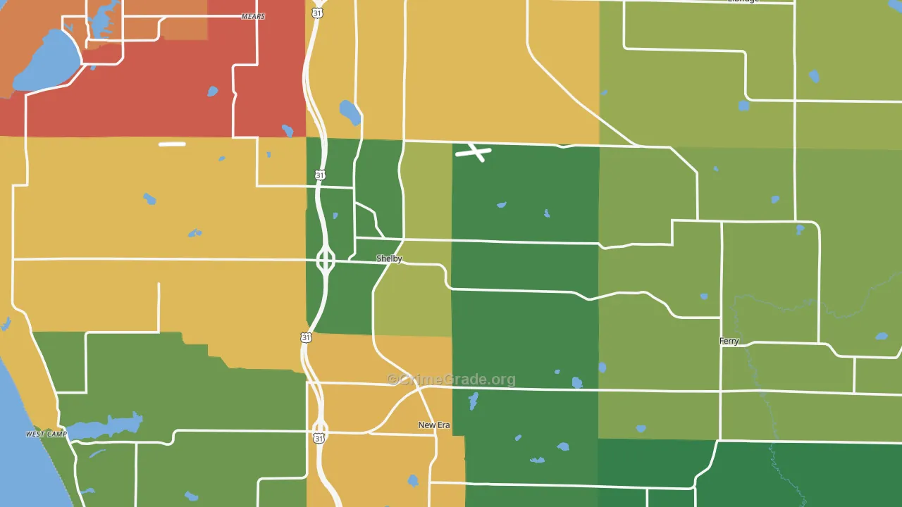 Shelby, MI Map of Arson Rates