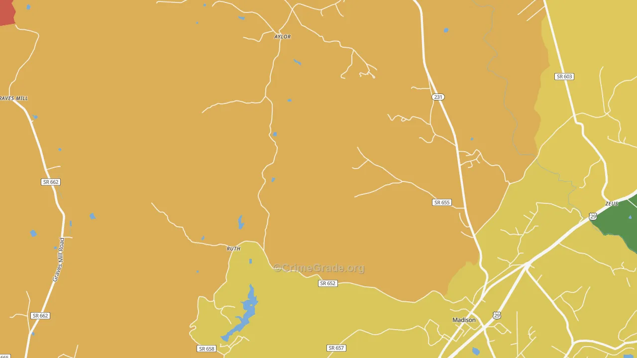 Shelby, VA Map of Arson Rates