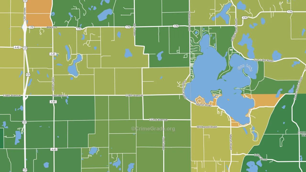 Shelbyville, MI Map of Arson Rates