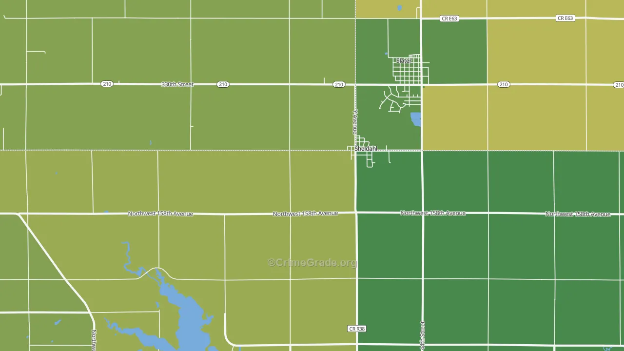 Sheldahl, IA Map of Arson Rates