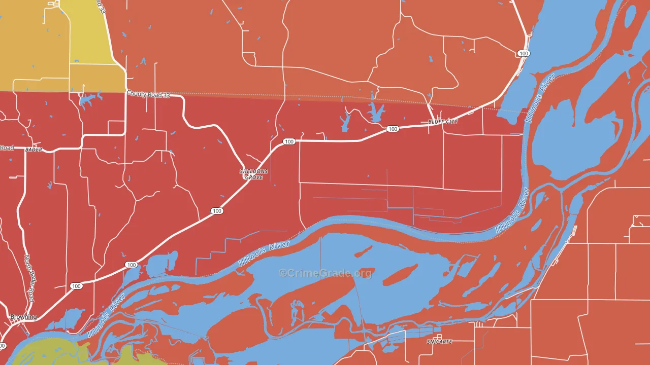 Sheldons Grove, IL Map of Arson Rates