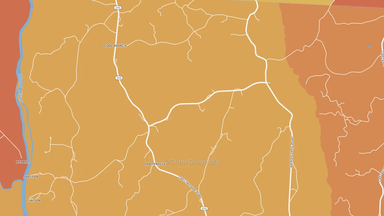 Shelton, SC Map of Arson Rates