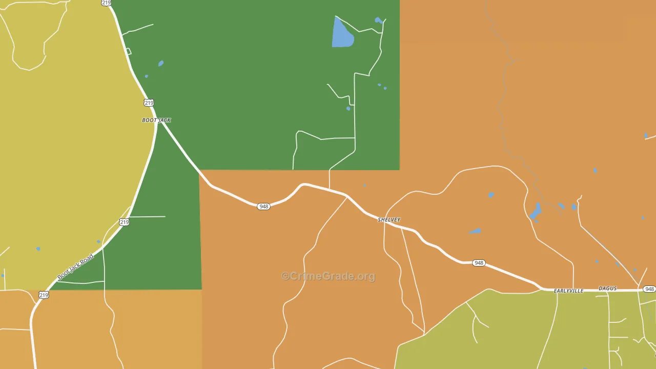 Shelvey, PA Map of Arson Rates