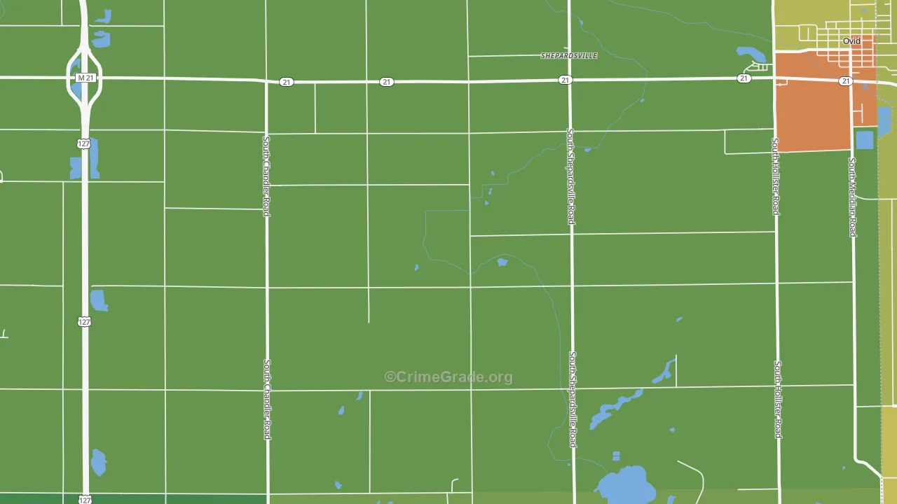 Shepardsville, MI Map of Arson Rates