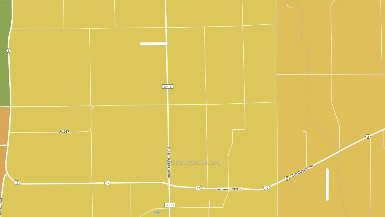 Sherburnville, IL Map of Arson Rates