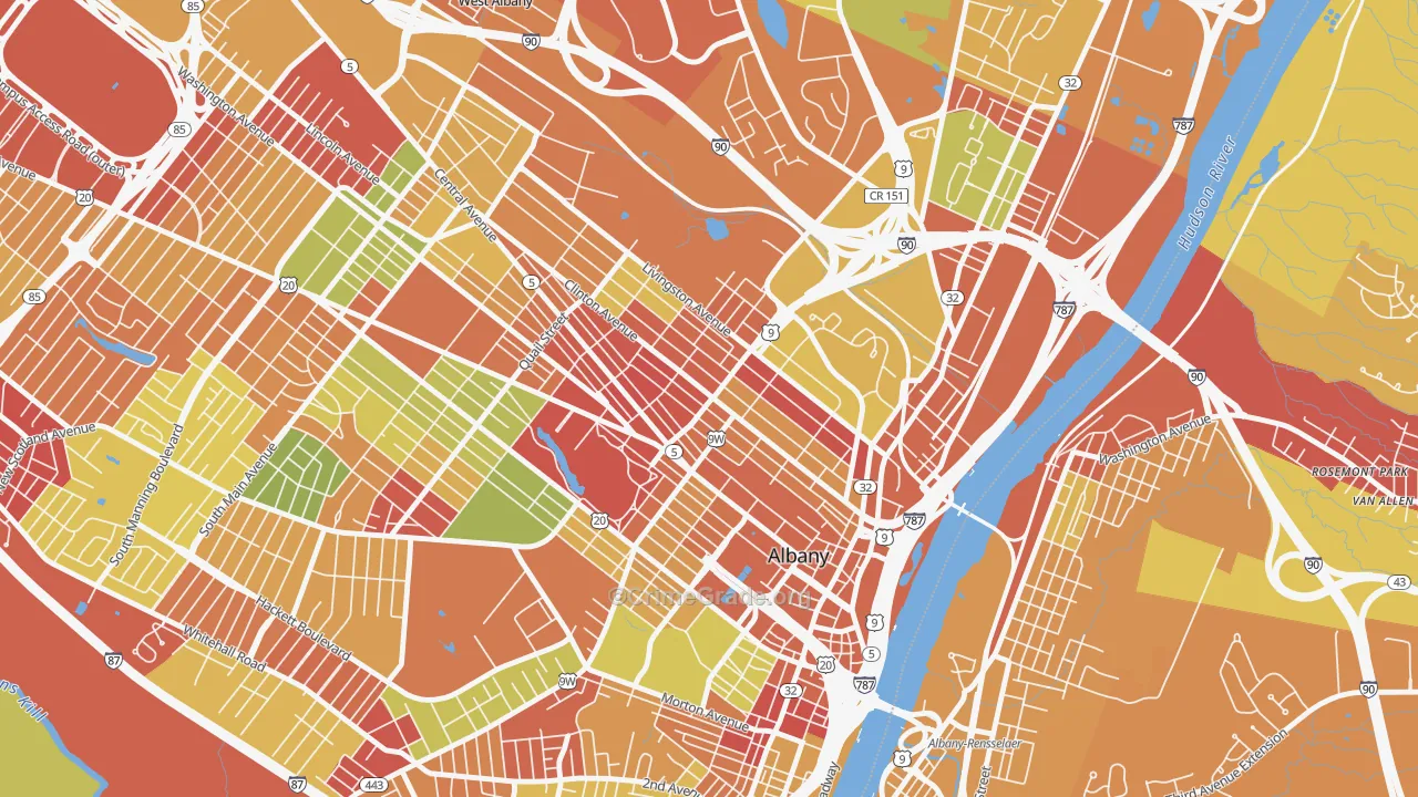 Sheridan Hollow, Albany, NY Map of Arson Rates