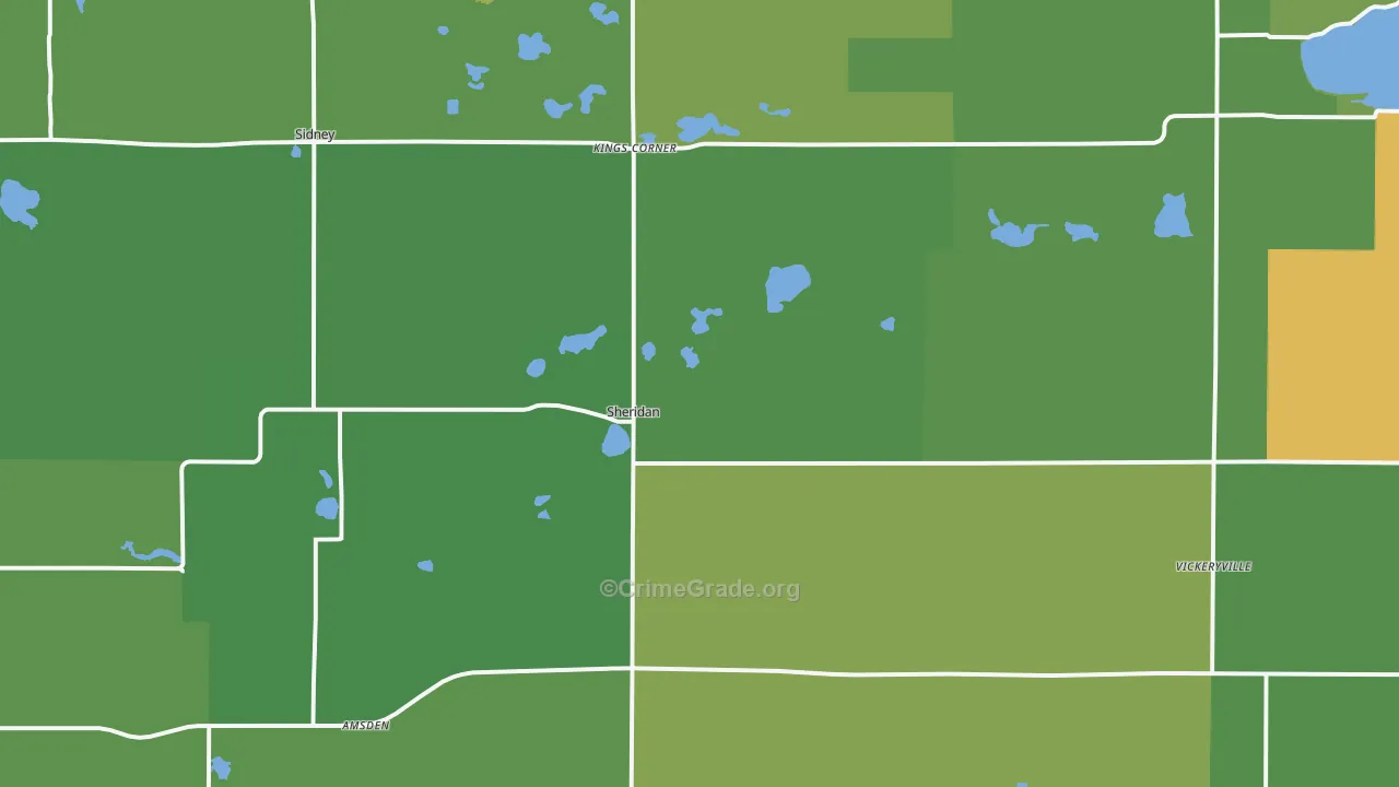 Sheridan, MI Map of Arson Rates