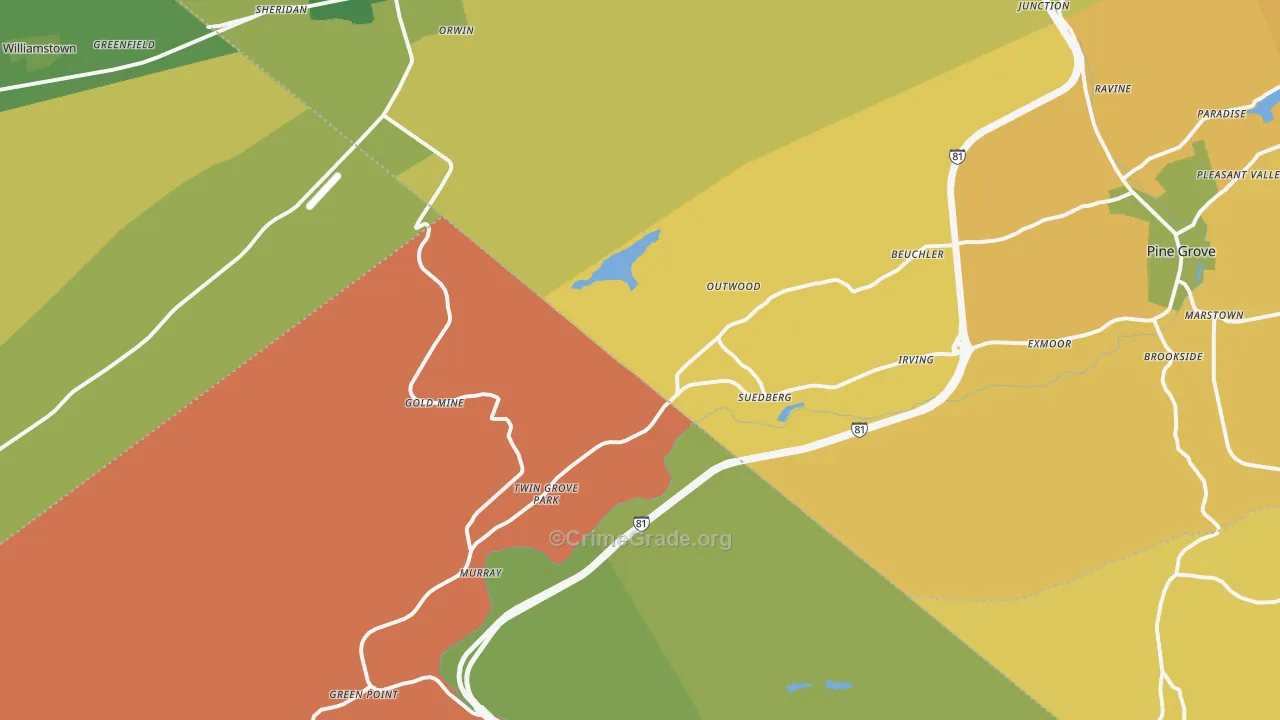 Sheridan, PA Map of Arson Rates