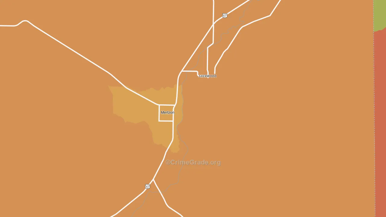 Sherwood, TX Map of Arson Rates