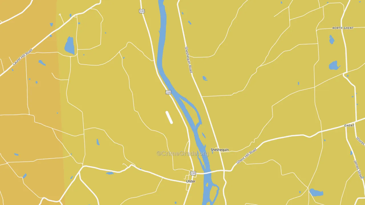 Sheshequin, PA Map of Arson Rates