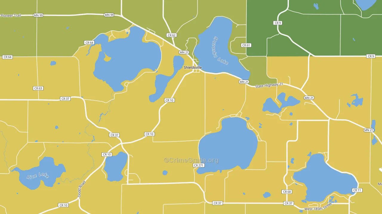 Shieldsville, MN Map of Arson Rates