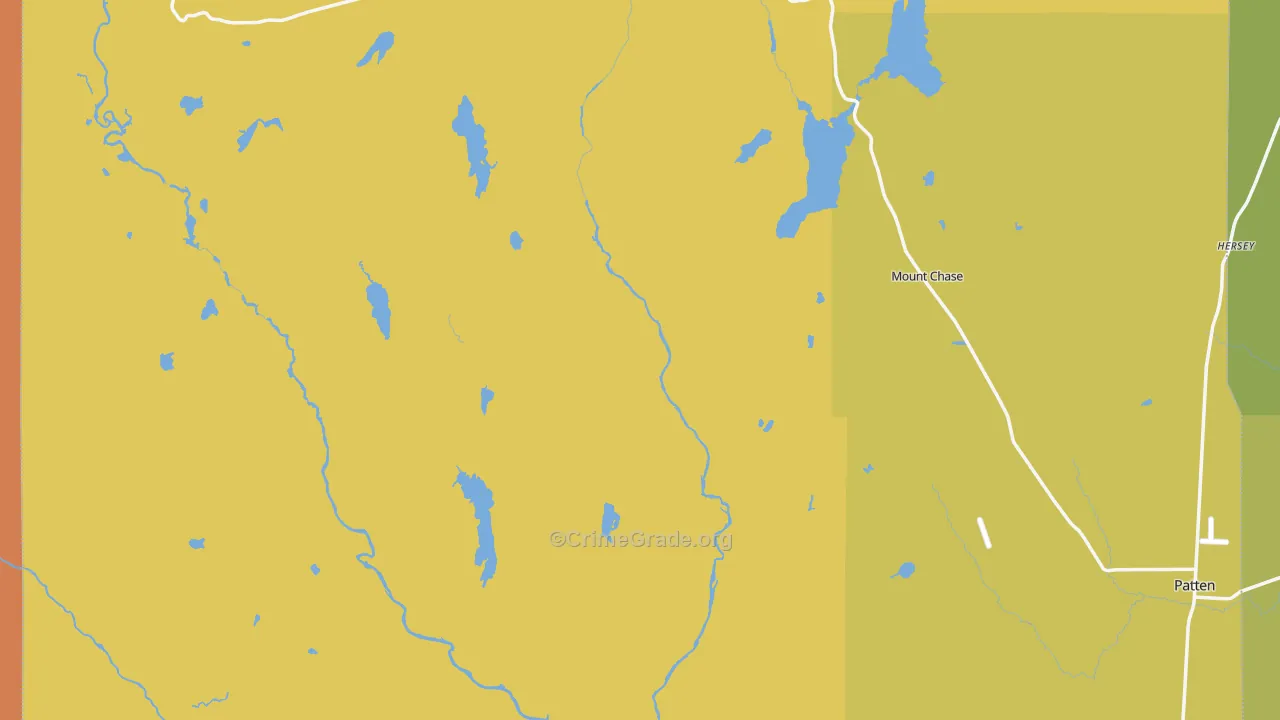 Shin Pond, ME Map of Arson Rates