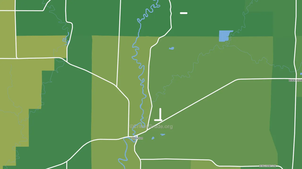 Shiocton, WI Map of Arson Rates