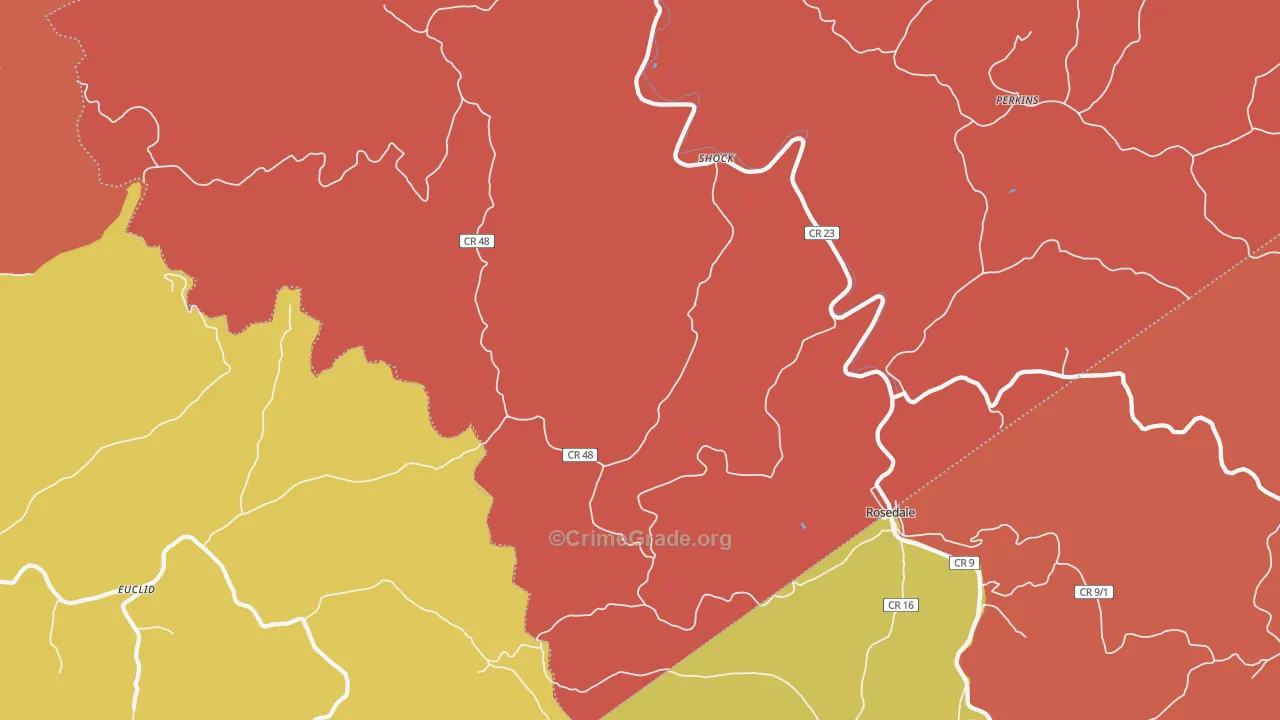 Shock, WV Map of Arson Rates