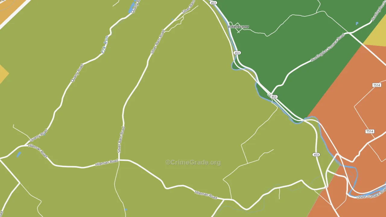 Shoenberger, PA Map of Arson Rates