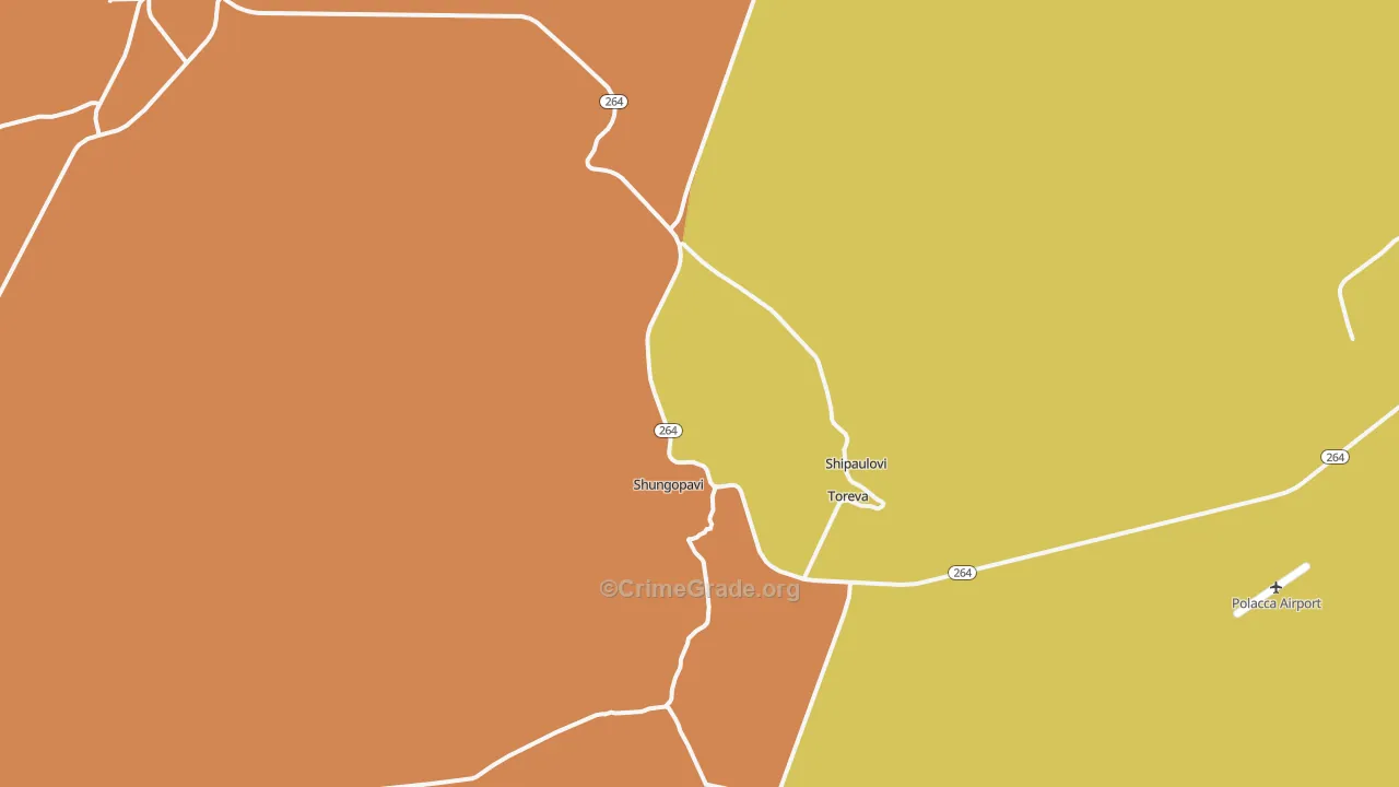 Shongopovi, AZ Map of Arson Rates