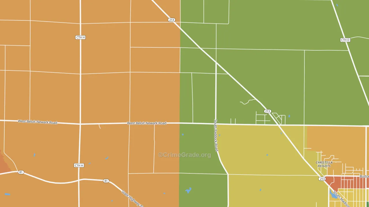 Shopiere, WI Map of Arson Rates