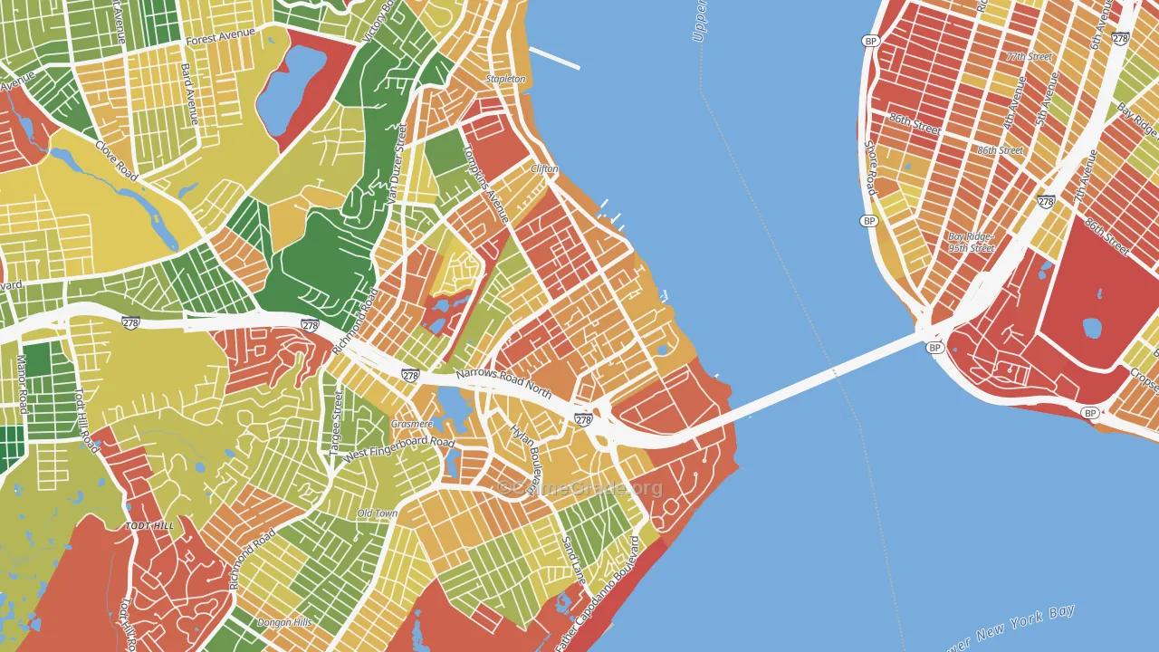 Shore Acres, Staten Island, NY Map of Arson Rates