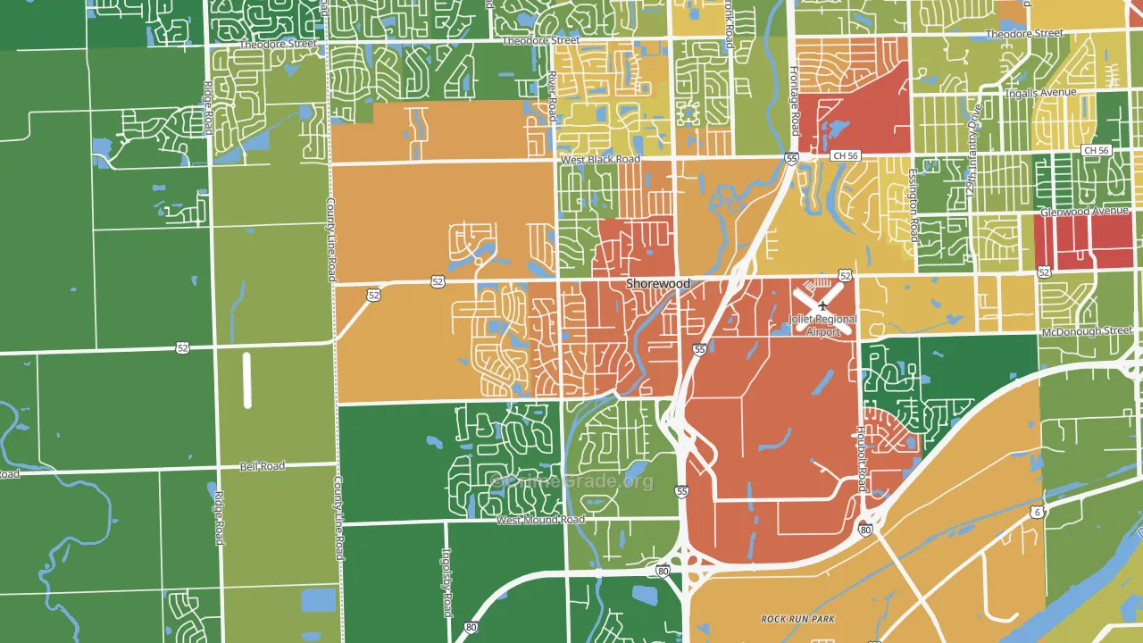 Shorewood, IL Map of Arson Rates