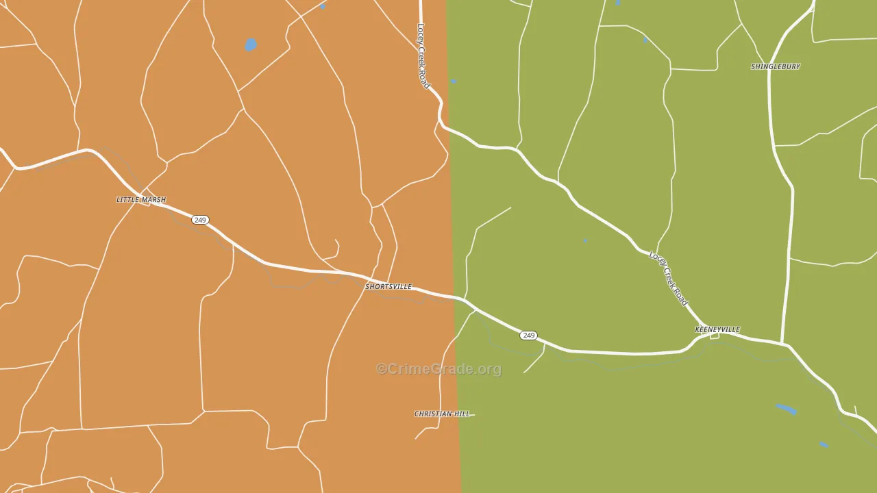 Shortsville, PA Map of Arson Rates