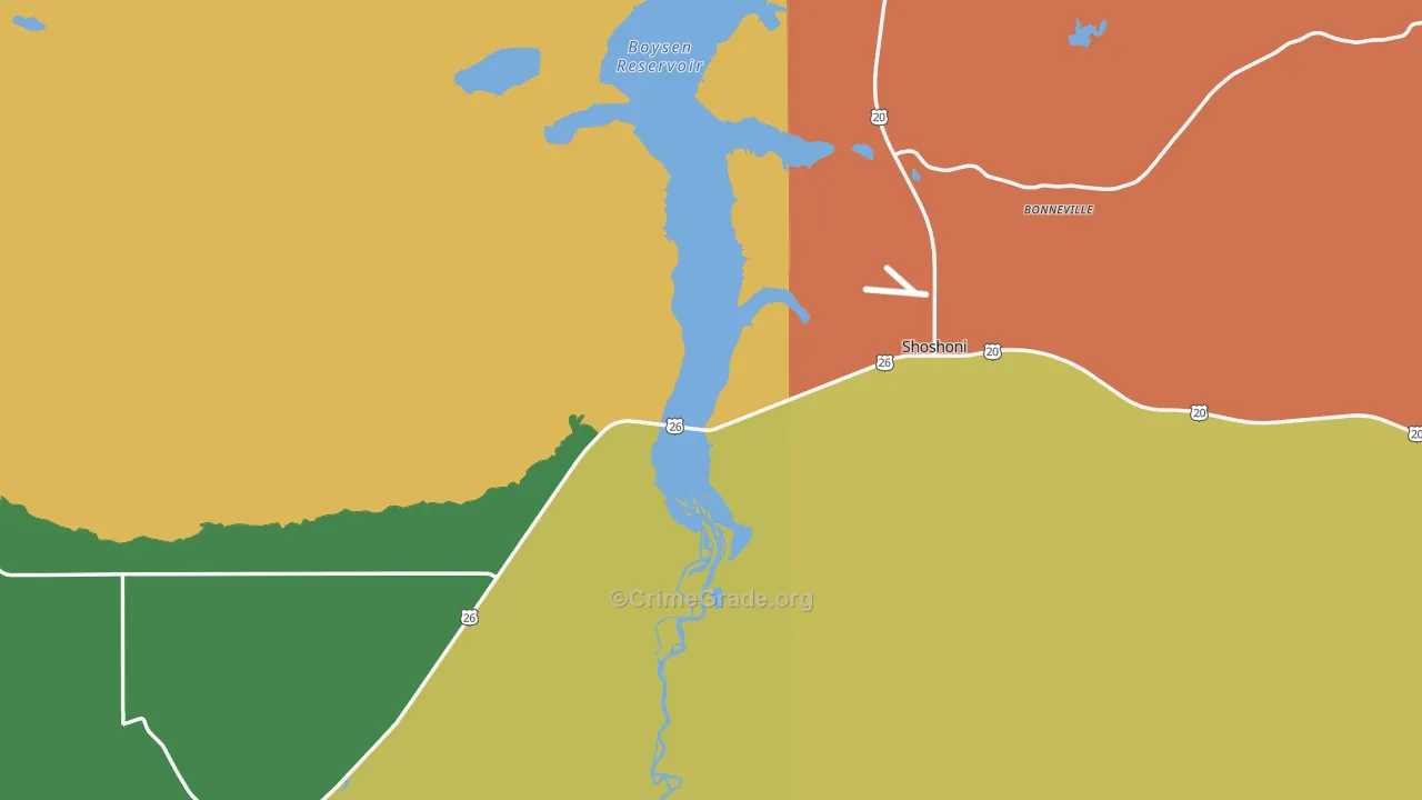 Shoshoni, WY Map of Arson Rates