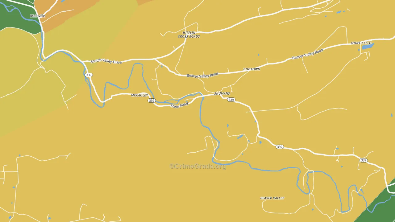 Shumans, PA Map of Arson Rates