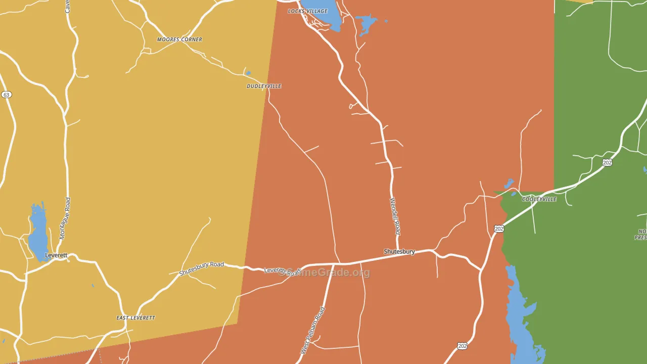 Shutesbury, MA Map of Arson Rates