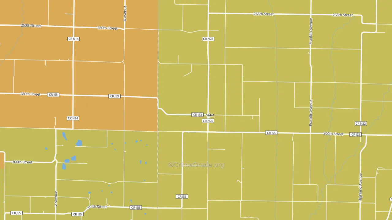 Siam, IA Map of Arson Rates