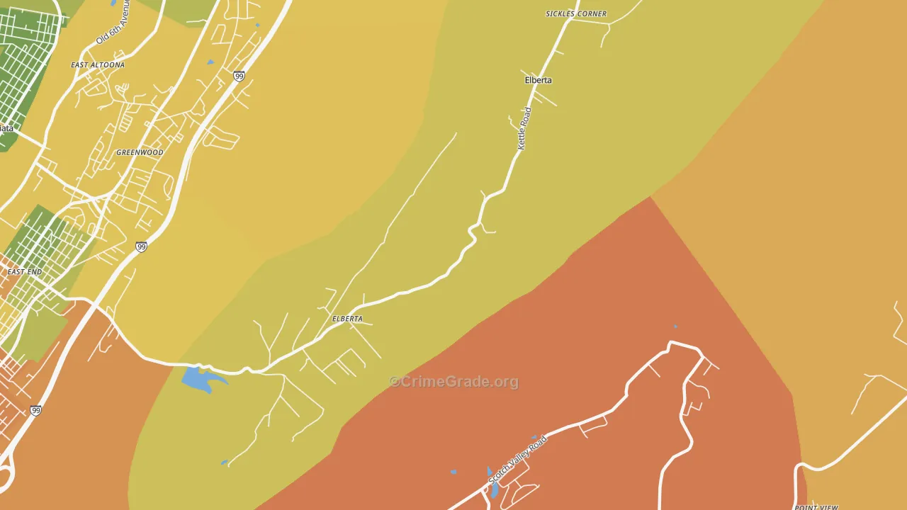 Sickles Corner, PA Map of Arson Rates