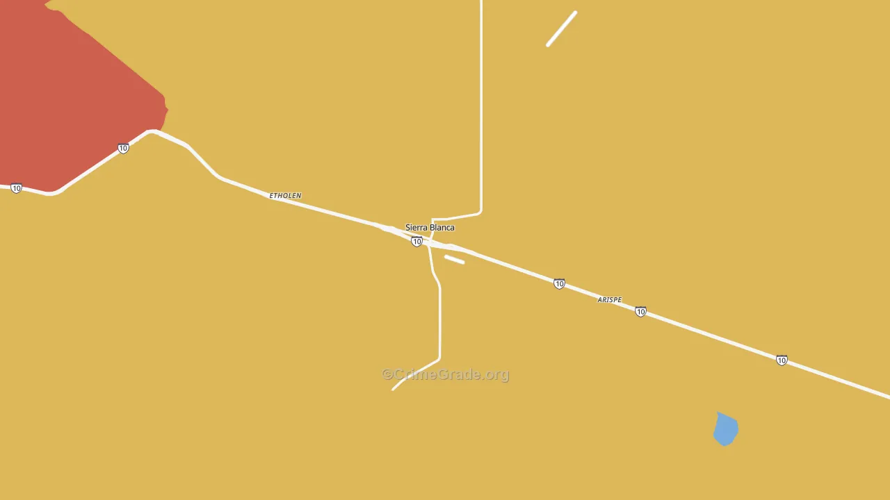 Sierra Blanca, TX Map of Arson Rates
