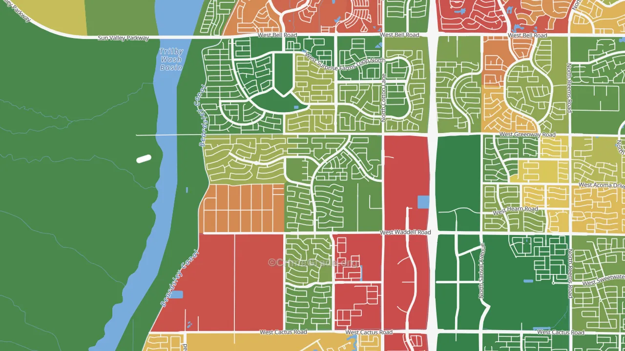 Sierra Montana, Surprise, AZ Map of Arson Rates