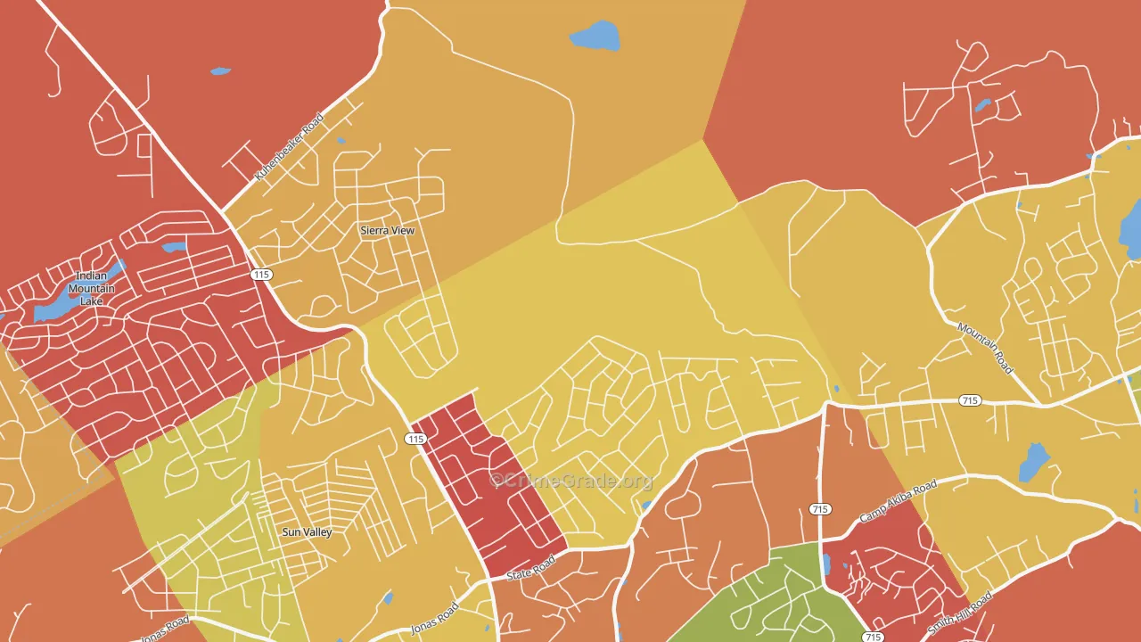 Sierra View, PA Map of Arson Rates