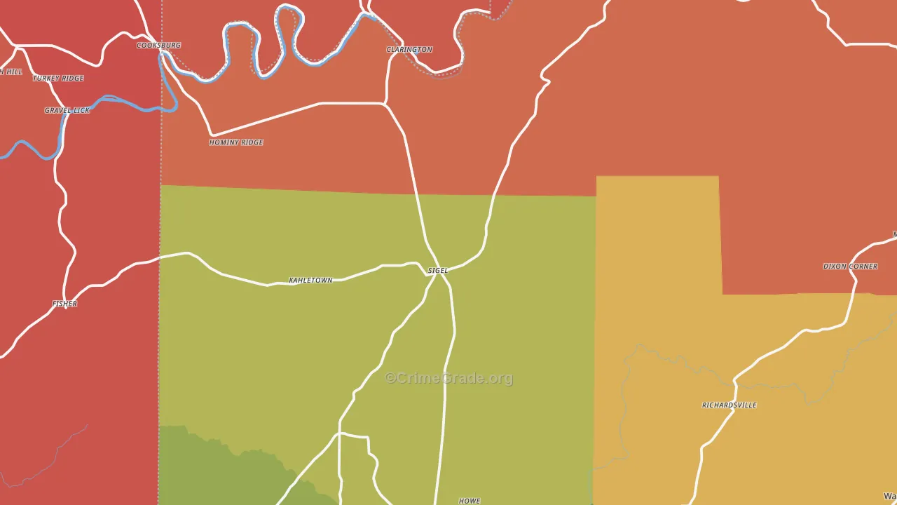 Sigel, PA Map of Arson Rates