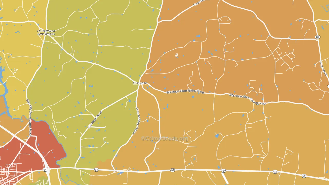 Silk Hope, NC Map of Arson Rates