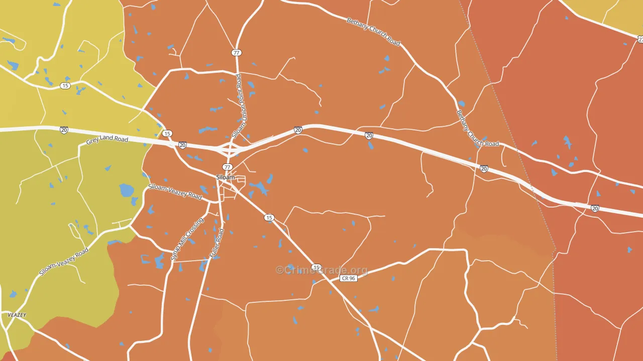 Siloam, GA Map of Arson Rates